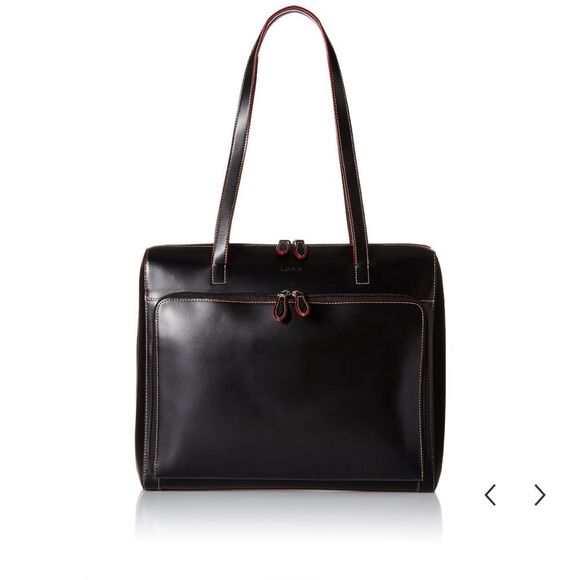 Lodis Audrey Zip Top Tote W/ Organization - Black with Red Trim - Picture 1 of 11